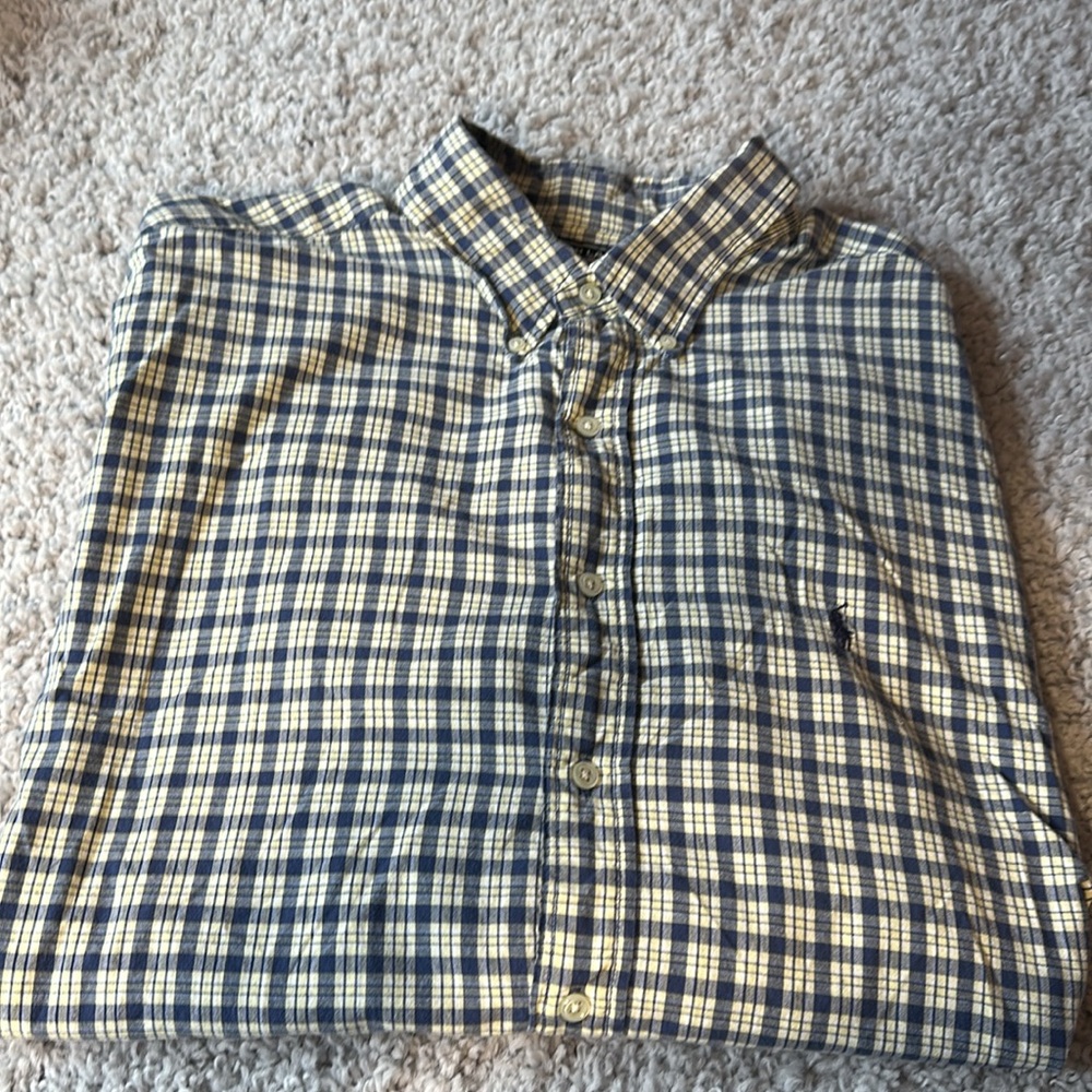 Ralph Lauren Sport Blue Plaid Button Down Shirt Size XXL - Picture 3 of 6